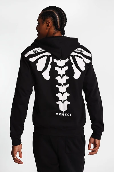 Southpole Skull & Spine Zip-Up Hoodie