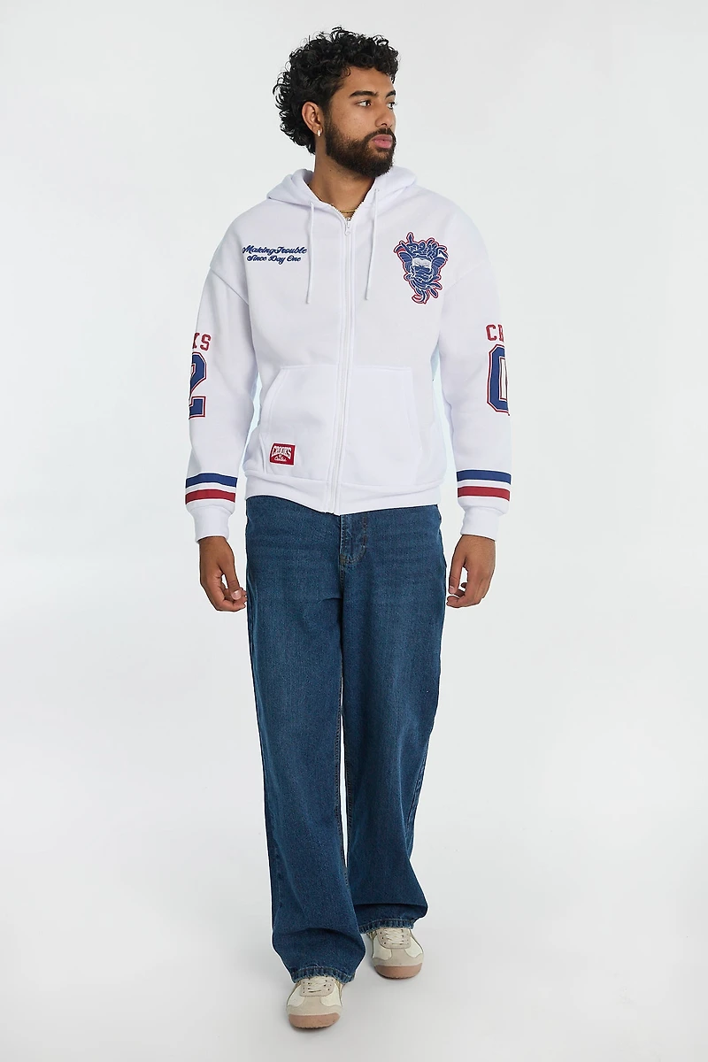 Mens Crooks & Castles Hockey Zip-Up Hoodie