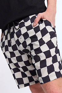 Short de plage 8" imprimé damier Arsenic homme