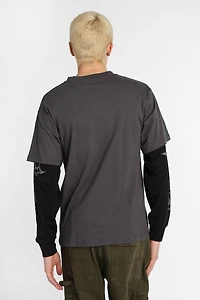 Arsenic Skull Graphic Long Sleeve 2-Fer Tee