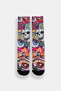 Zoo York Eyeballs & Skulls Printed Crew Socks