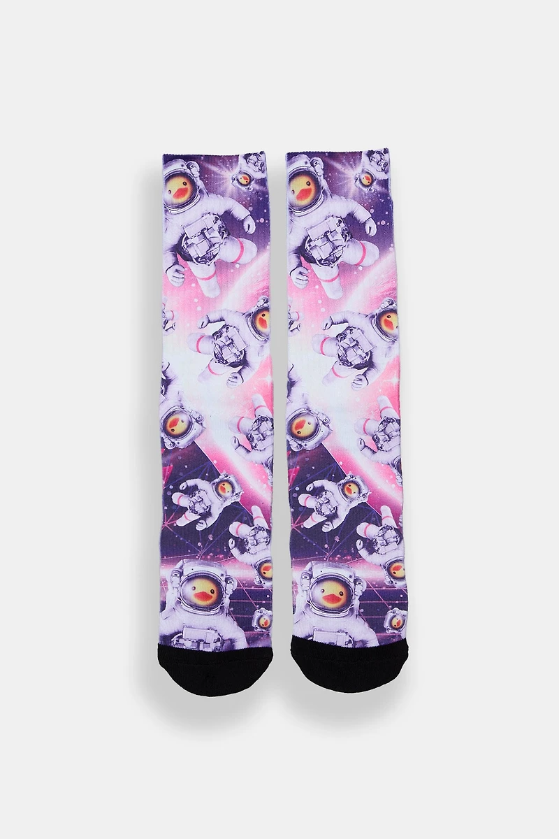 Chaussettes imprimées canards astronautes Zoo York