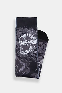 Arsenic Screaming Skull Printed Crew Socks
