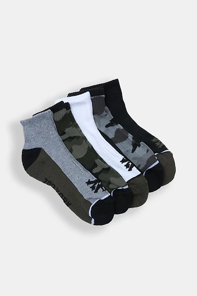 Zoo York 5-Pack Tree Camouflage Quarter Socks