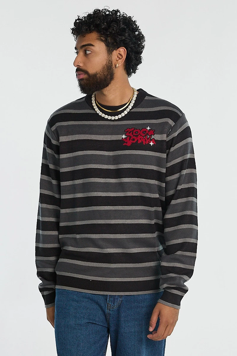 Zoo York Mens Striped Crewneck Sweater