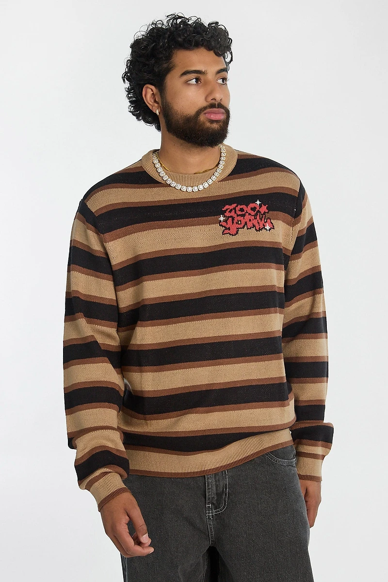 Zoo York Mens Striped Crewneck Sweater