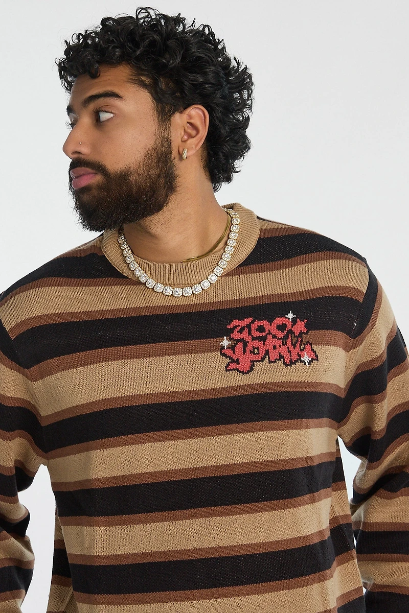 Zoo York Mens Striped Crewneck Sweater