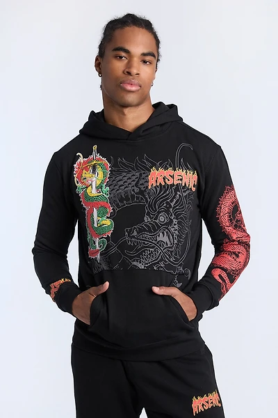 Arsenic Mens Dragon Graphic Hoodie