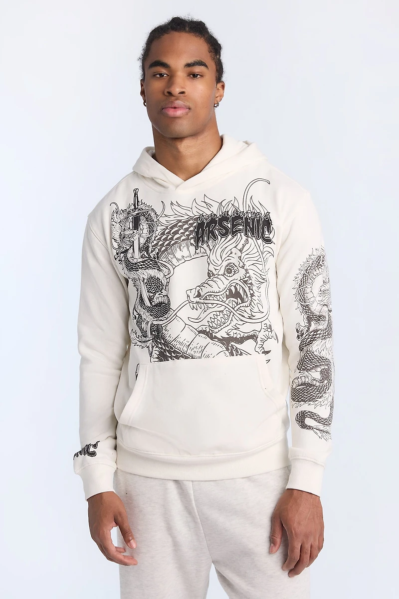 Haut à capuchon imprimé dragon Arsenic homme