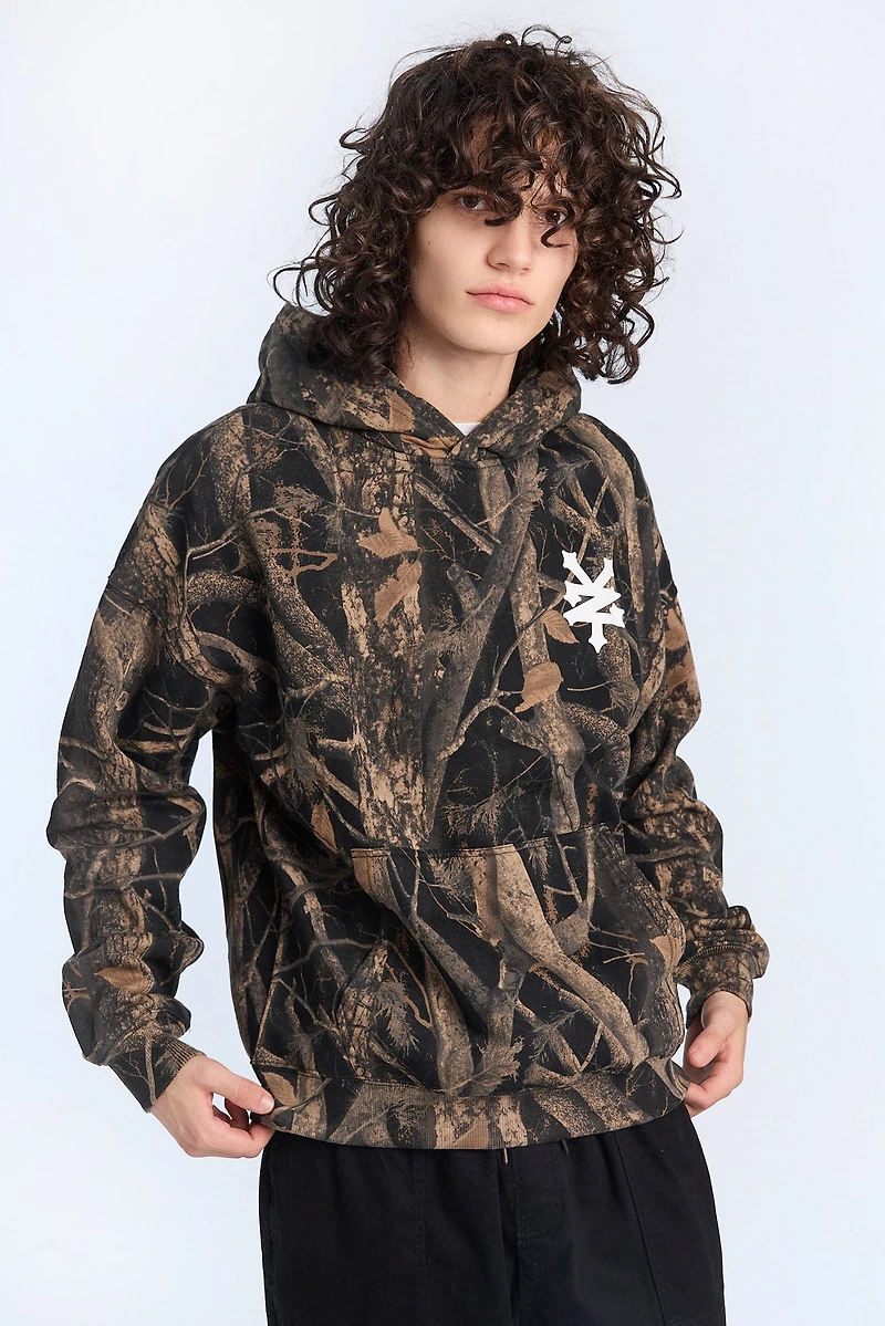 Zoo York Mens Tree Camo Boxy Hoodie