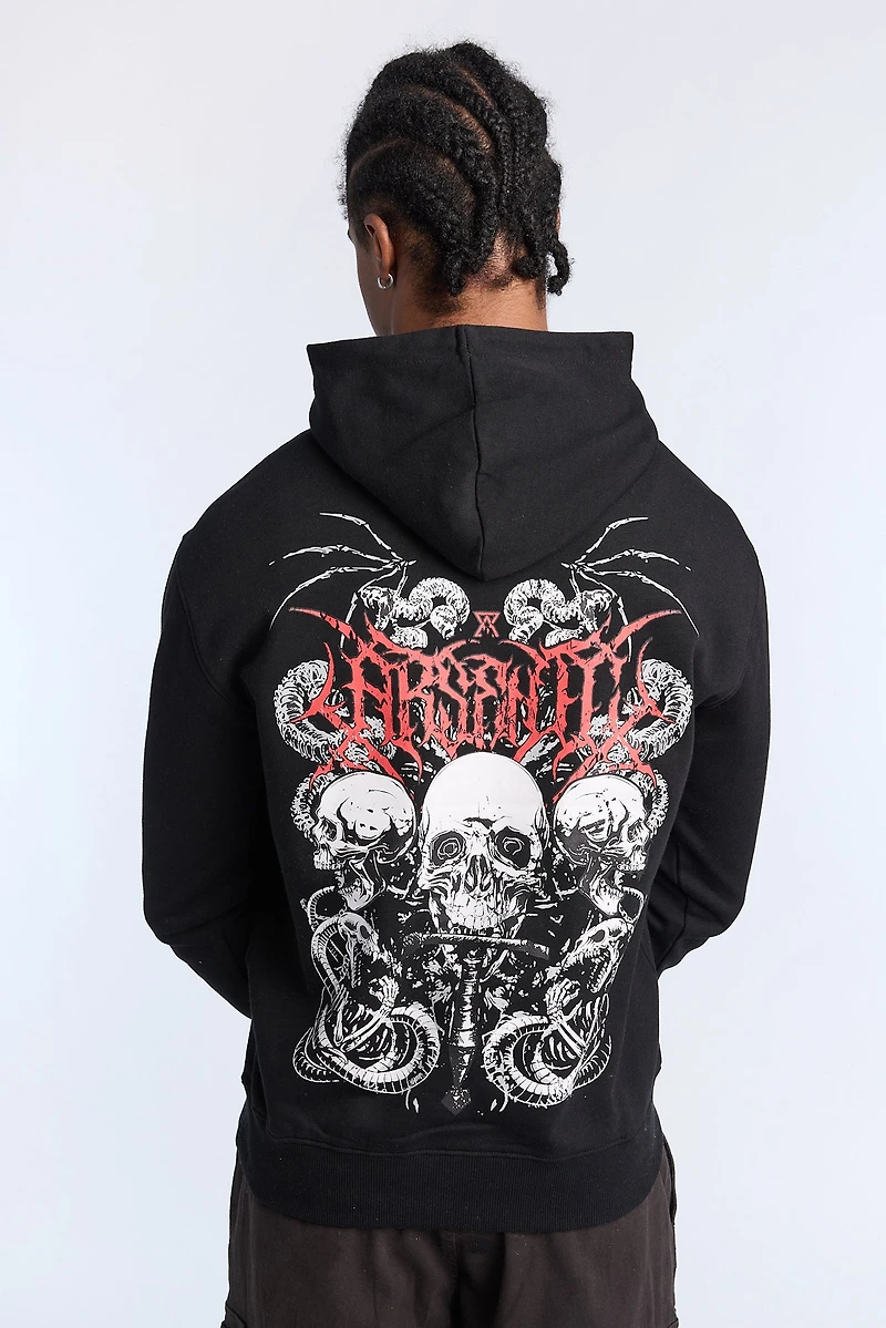Haut à capuchon imprimé crânes Arsenic homme