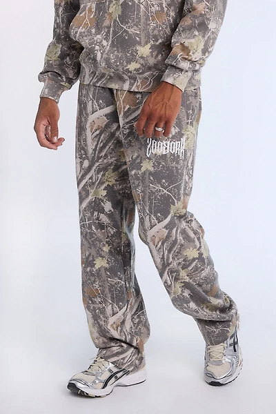 Jogger en molleton à jambe droite camouflage arbres Zoo York Homme