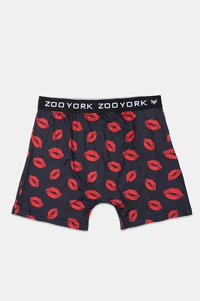 Boxer imprimé lèvres rouges Zoo York homme