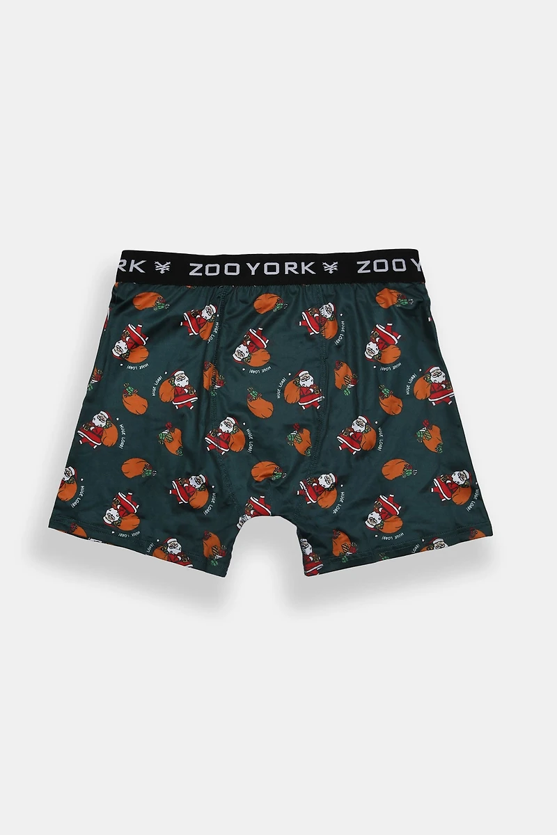 Zoo York Mens Santa Christmas Boxer Brief