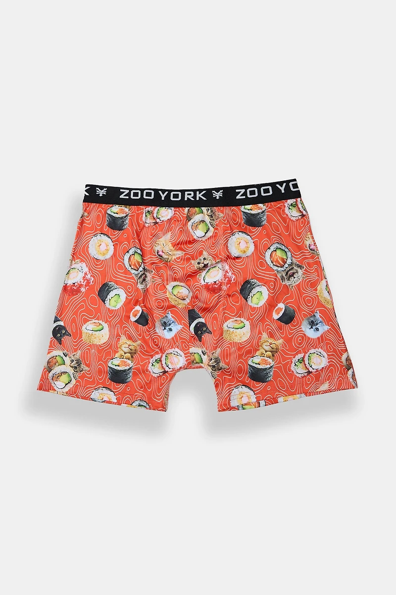 Boxer imprimé chats et sushis Zoo York homme