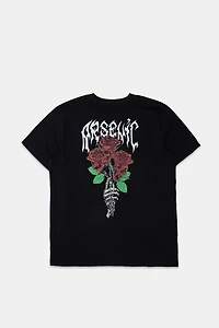 Arsenic Mens Rose Skulls Graphic T-Shirt