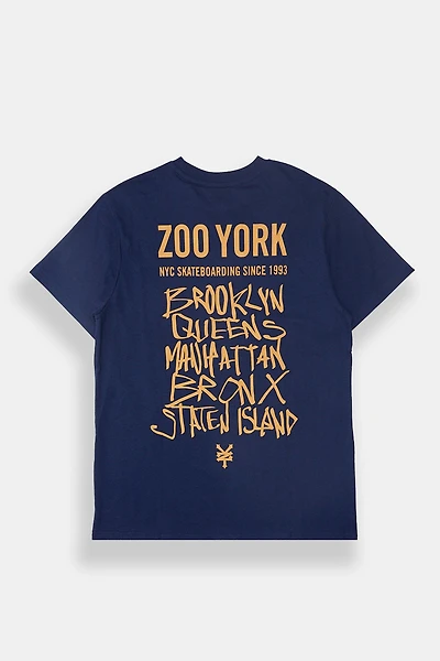 T-shirt imprimé arrondissements NYC Zoo York homme