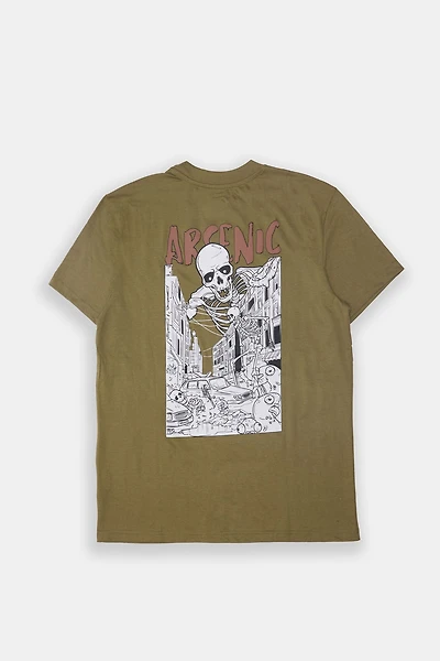 Arsenic Mens Apocalyptic Skeleton Graphic T-Shirt