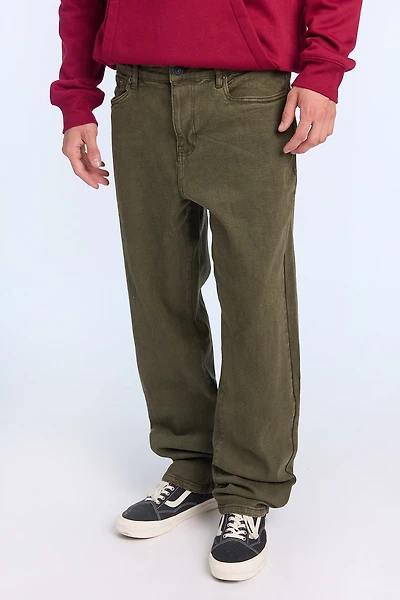 Jean coupe ample vert foncé homme