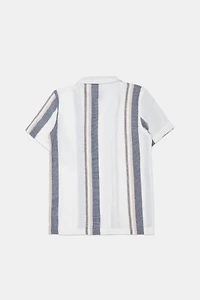 Arsenic Youth Striped Gauze Button-up