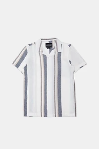Arsenic Youth Striped Gauze Button-up