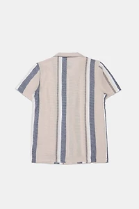 Arsenic Youth Striped Gauze Button-up