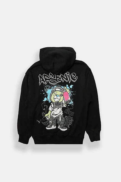 Arsenic Youth Graffiti Bear Graphic Hoodie