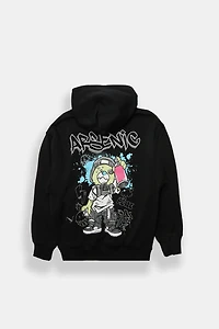 Arsenic Youth Graffiti Bear Graphic Hoodie