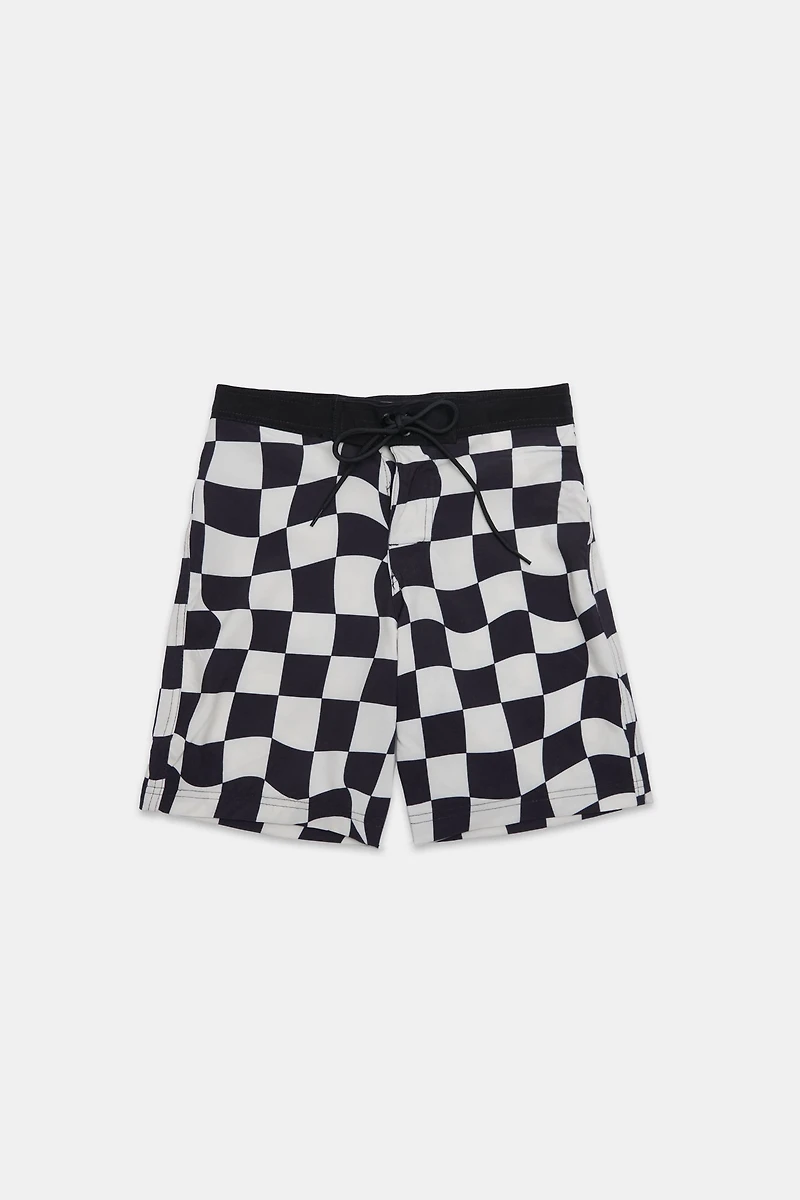 Short de plage 8" imprimé damier Arsenic junior