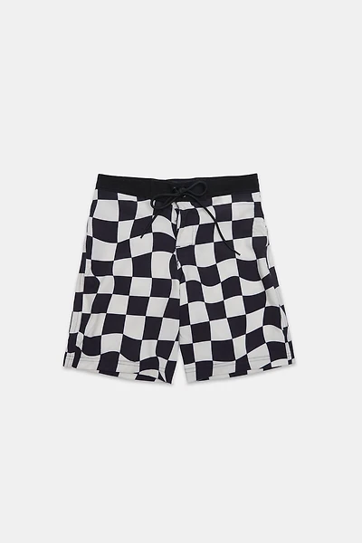 Short de plage 8" imprimé damier Arsenic junior