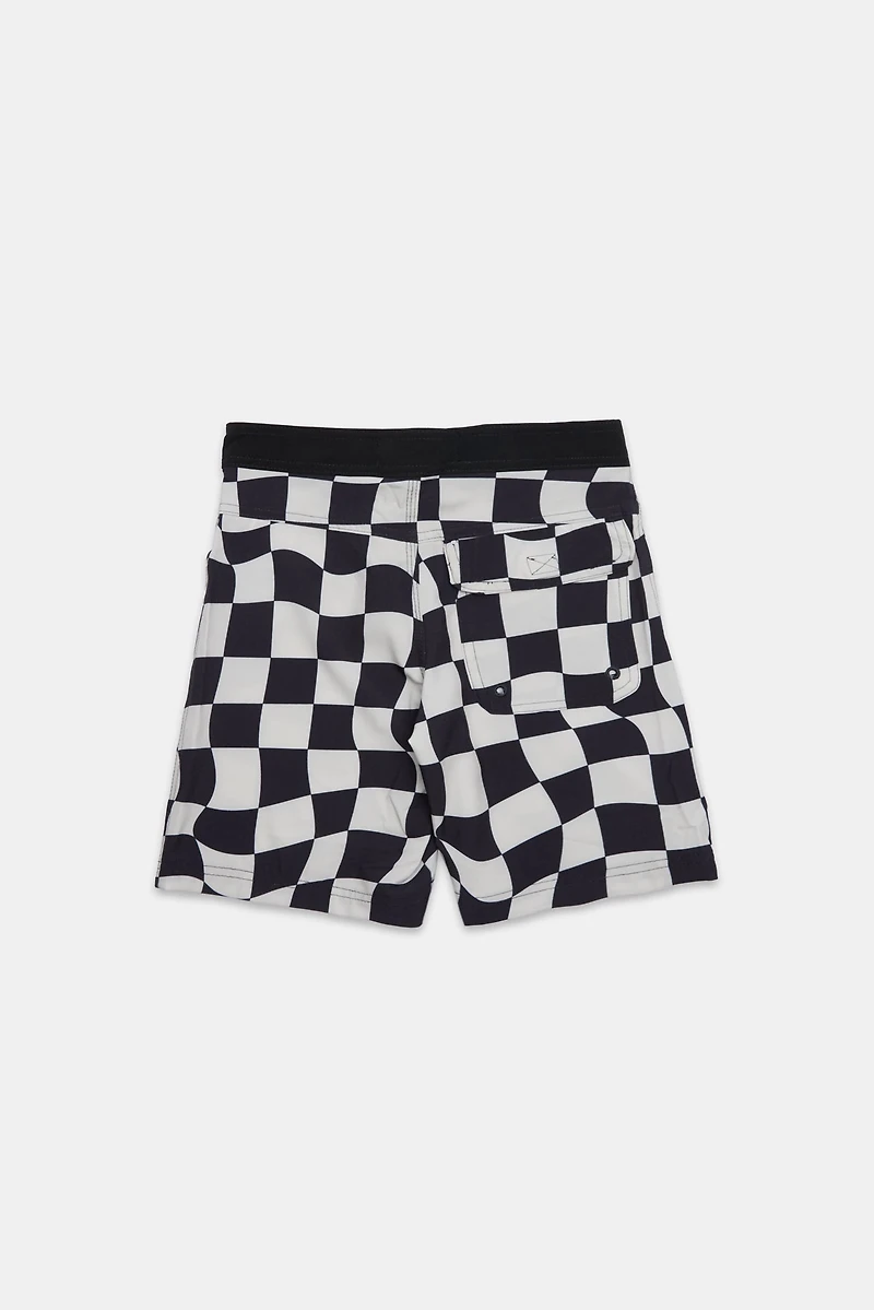 Short de plage 8" imprimé damier Arsenic junior