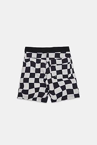 Short de plage 8" imprimé damier Arsenic junior