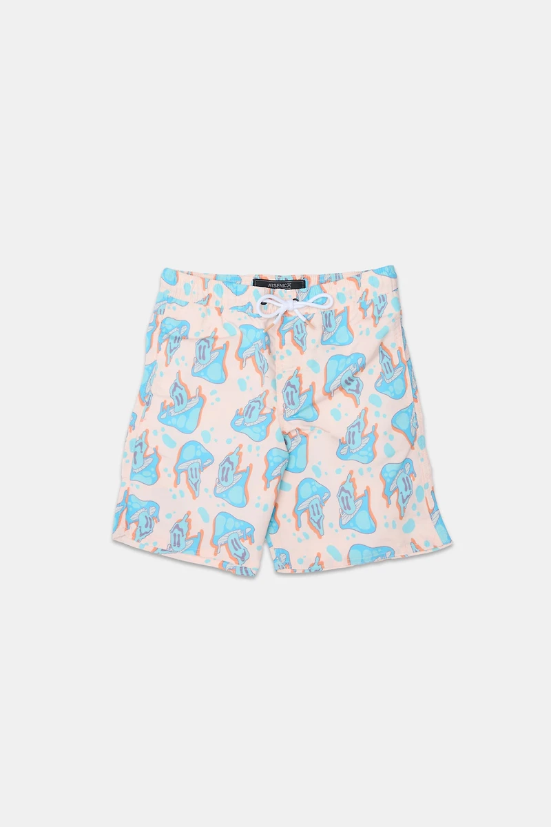 Arsenic Youth Mushroom Print Beach Shorts