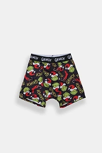 Youth The Grinch Santa Hat Boxer Brief
