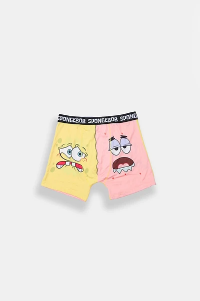 Youth SpongeBob & Patrick Half Printed Boxer Briefs