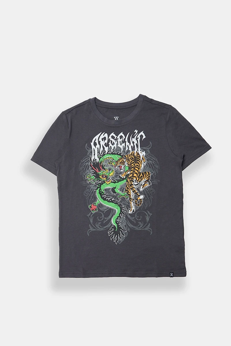 T-shirt imprimé dragon tatouage Arsenic junior