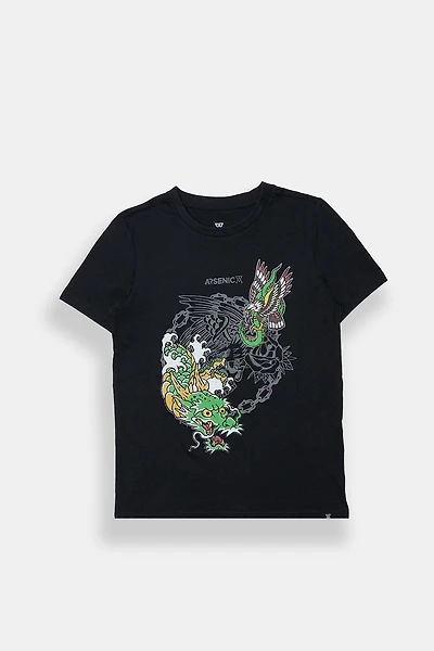 T-shirt imprimé dragon et tigre Arsenic junior