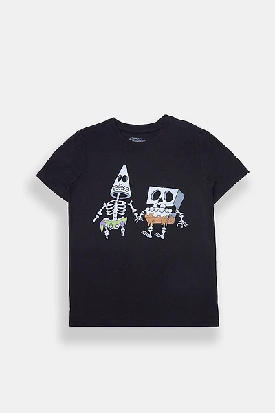 Youth Skeleton SpongeBob & Patrick Graphic T-Shirt