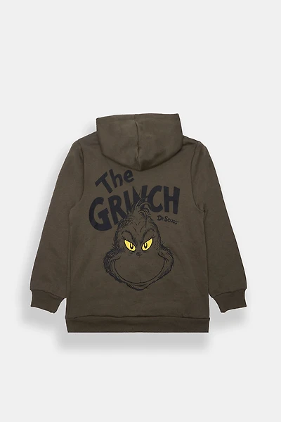 Haut à capuchon imprimé The Grinch junior