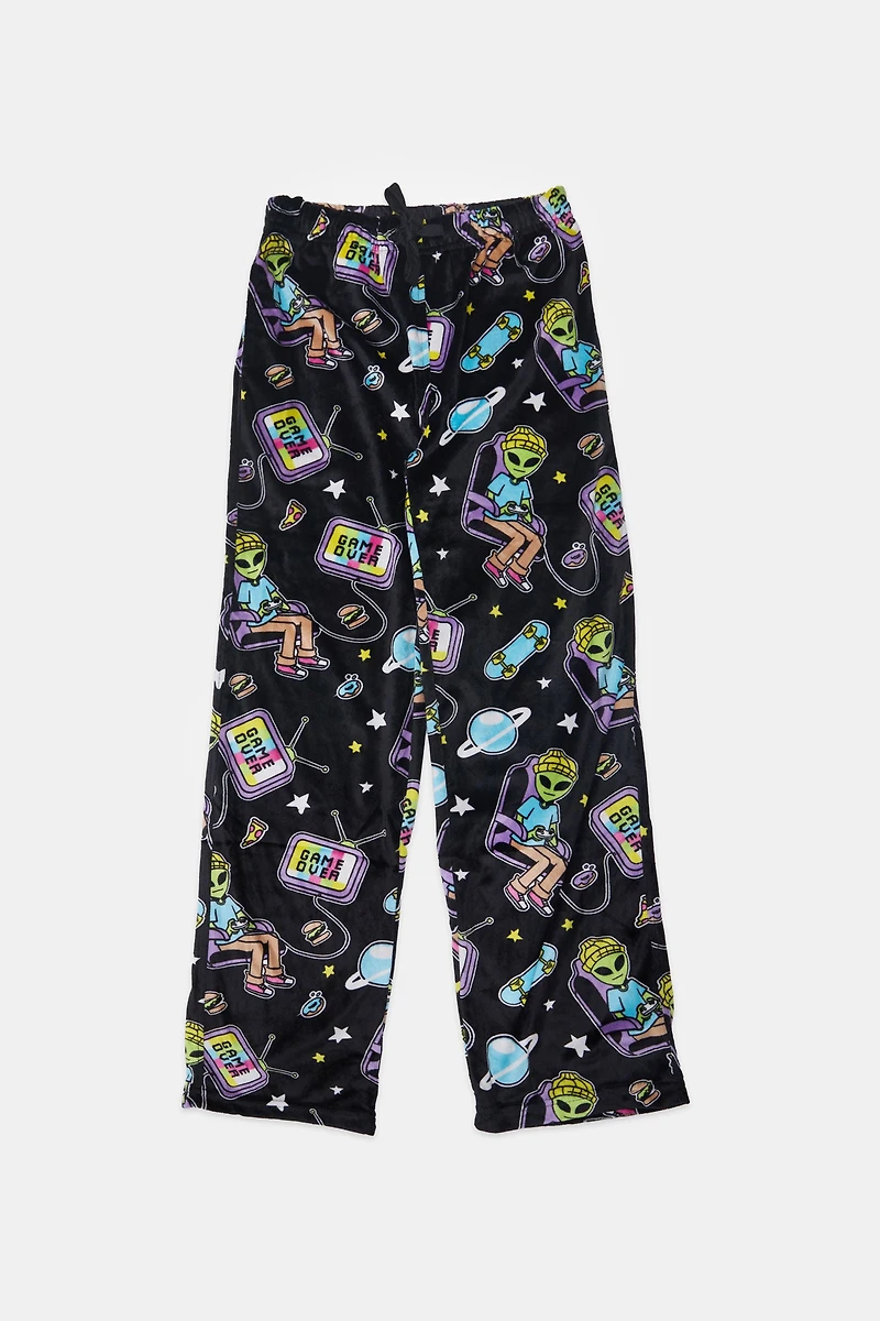 Youth Alien Gamer Plush Pajama Pant