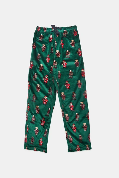 Youth Holiday Bear Plush Pajama Pant