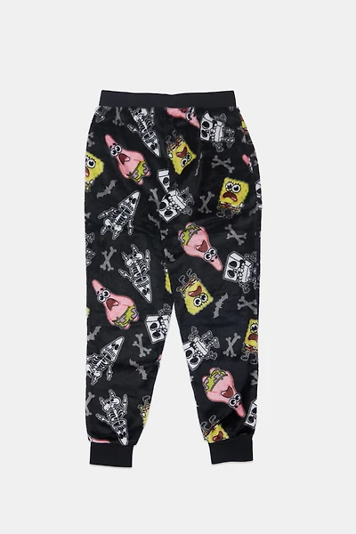 Youth SpongeBob Skeleton Plush Pajama Pant