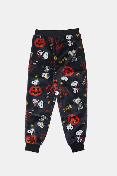 Youth Spooky Snoopy Plush Pajama Pant
