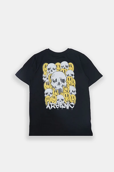 T-shirt imprimé crânes smileys Arsenic junior
