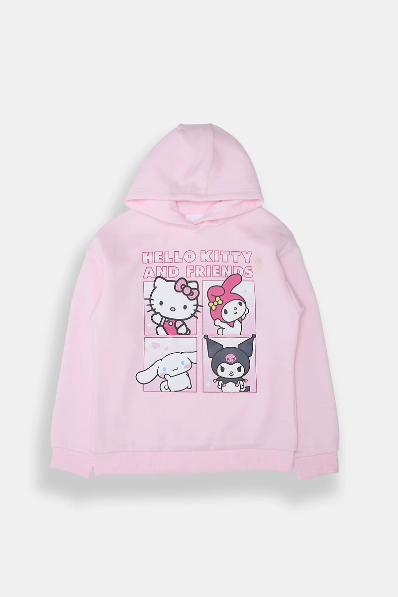 Haut à capuchon imprimé Hello Kitty And Friends fille