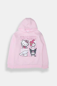 Haut à capuchon imprimé Hello Kitty And Friends fille
