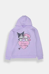 Haut à capuchon imprimé Kuromi My Melody fille