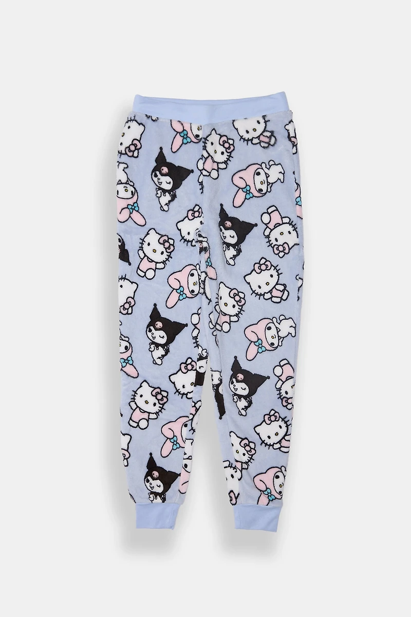 Pantalon de pyjama en peluche Kuromi My Melody fille