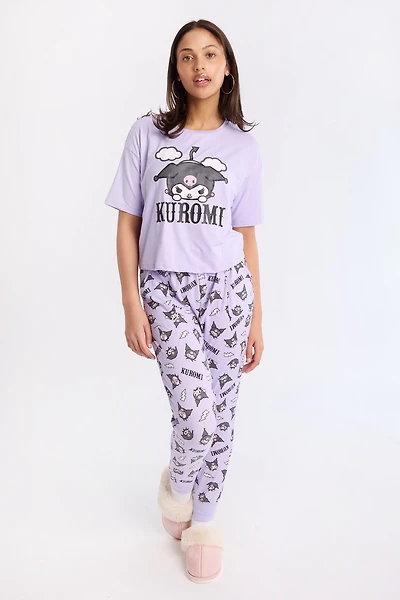 Kuromi 2-Piece Pajama Tee & Jogger Set