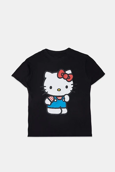T-shirt coupe boyfriend imprimé Hello Kitty femme